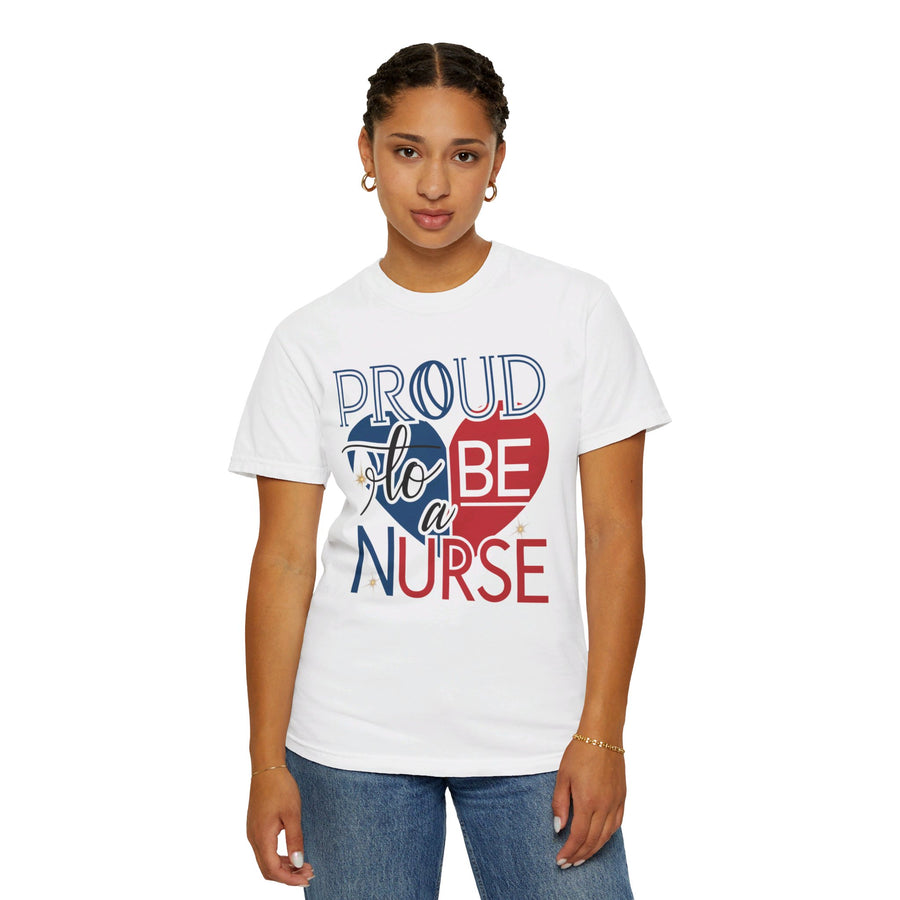 Nurse Pride T-Shirt - Red, White, and Blue Unisex Garment-Dyed Tee